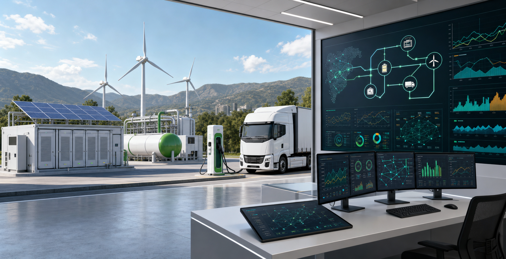 Clean energy systems with AI-enabled control interfaces